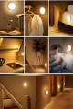 TechnoSmart 2li Spot Led Kumandalı Usb Şarjlı Akıllı Hareket Sensörlü Çift Renk Kablosuz Lamba