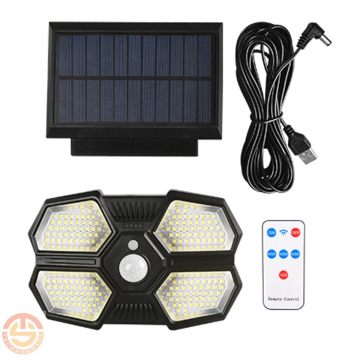 180 Ledli Kumandalı Güneş Enerjili Ve Usb Li Uzatma Kablolu Solar Lamba, Bahçe, Garaj, Ev Aydınlatma