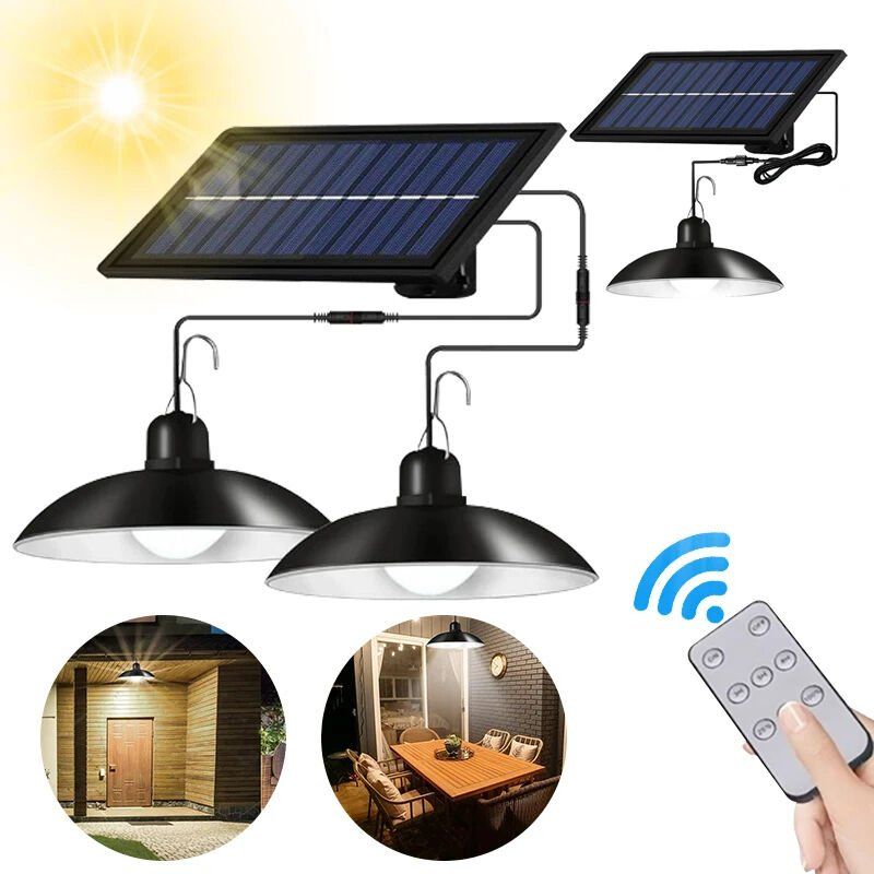 TechnoSmart Solar 2 Lambalı Askılı Kumandalı Renk ve Seviye Seçenekli Bahçe Aydınlatma Sokak Lambası