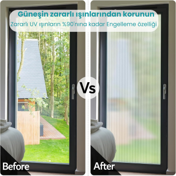 TechnoSmart 60cmx100cm Buzlu Desenli Cam Kaplama Filmi Statik Duşa Kabin Ofis Dekorasyon Folyo