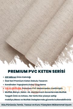 TechnoSmart 60cm×500cm Kendinden Yapışkanlı Dokulu Keten Görünümlü Duvar Kağıdı Mutfak Dolap Kaplama Bej