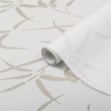 Technosmart – | 45x150cm | Bambu Yaprak Desenli Statik Cam Filmi Kaplama | Mutfak Ofis Banyo Pencere