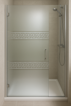 Technosmart – | 45x200cm | Meander Motifli Statik Cam Filmi Kaplama | Mutfak Ofis Banyo Pencere