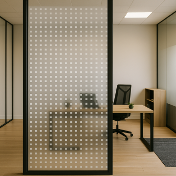 Technosmart | 45x150cm | Şeffaf Kare Desenli Buzlu Cam Kaplama Filmi | Mutfak Ofis Pencere Banyo