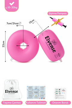Elvense Çocuk Yüzme Kolluğu Seti (10-30 kg) – Pompalı + Taşıma Çantalı Sarı/Mavi