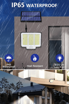 Technosmart Solar 220 LED – 5m Kablolu, IP65, Kumandalı, 3 Modlu, Güneş Enerjili Bahçe Aydınlatma Beyaz