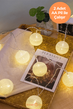 Technosmart 10 LED Pilli Dekoratif Top Işık Zinciri