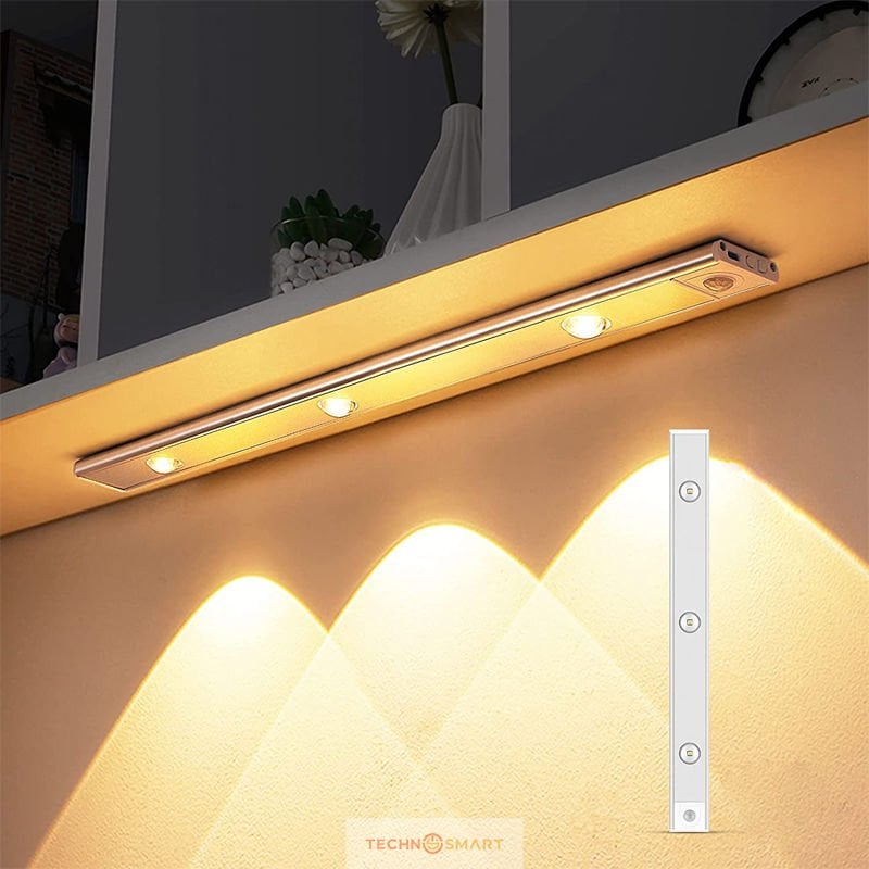 TechnoSmart Usbli 3 Ledli Akıllı Hareket Sensörlü 3 Işık Modlu Lamba Dolap Mutfak Işığı