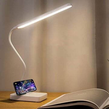 TechnoSmart Usb Şarjlı Beyaz Telefon Tutucu Masa Lambası Farklı Renk Seçenekli Şık Gece Lambası Ofis