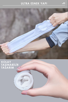 TechnoSmart Ultra Esnek Silikon Yağmur Koruyucu Ayakkabı Kılıfı Taban Takviye Kaymaz Su Kir Geçirmez Beyaz - STD