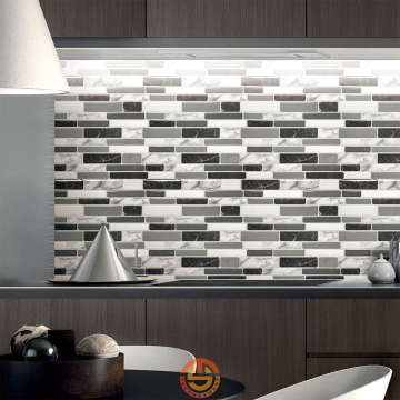 TechnoSmart 3D Kendinden Yapışkanlı 30×30cm Kaplama Mozaik Görünüm Duvar Sticker Mutfak Banyo