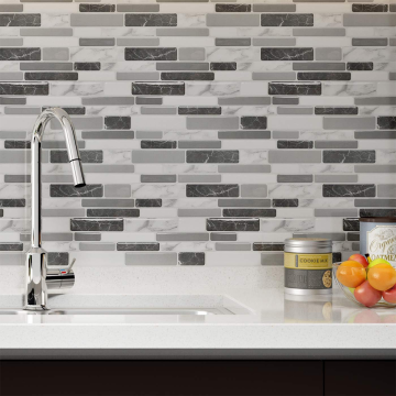 TechnoSmart 3D Kendinden Yapışkanlı 30×30cm Kaplama Mozaik Görünüm Duvar Sticker Mutfak Banyo