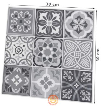 TechnoSmart 3D Kendinden Yapışkanlı 30cm×30cm Kaplama Seramik Görünüm PVC Duvar Sticker Mutfak Banyo
