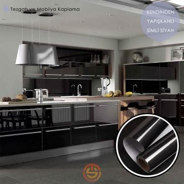 TechnoSmart 60cm×500cm Kendinden Yapışkanlı Simli Görünümlü Duvar Kağıdı Mutfak Dolap Masa Kaplama Beyaz