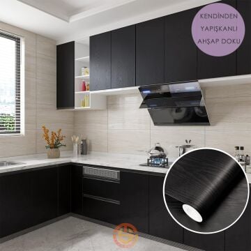 TechnoSmart 60cm×500cm Kendinden Yapışkanlı Ahşap Görünümlü Kaplama Kağıdı Mutfak Dolap Masa Duvar Beyaz