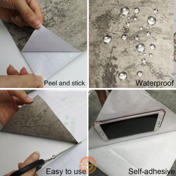 TechnoSmart 60cm×500cm Kendinden Yapışkanlı Çimento Görünümlü Duvar Kağıdı Dolap Masa Tezgah Kaplama Gri