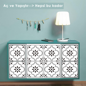 TechnoSmart 6Adet 20cm×20cm Kendinden Yapışkanlı Duvar Kaplama Mutfak Banyo PVC Sticker Dekorasyon