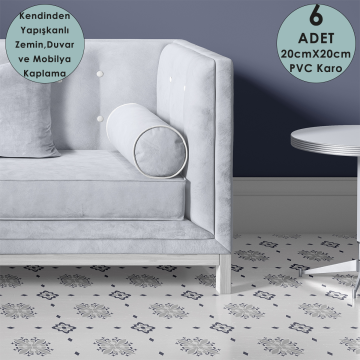 TechnoSmart 6Adet 20cm×20cm Kendinden Yapışkanlı Duvar Kaplama Mutfak Banyo PVC Sticker Dekorasyon