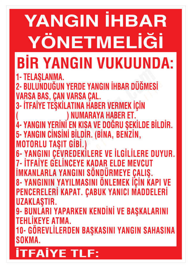 Yangın İhbar Yönetmeliği