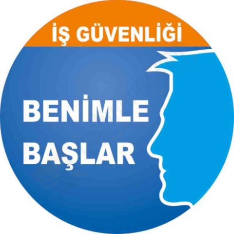 İş Güvenliği Benimle Başlar Baret Etiketi