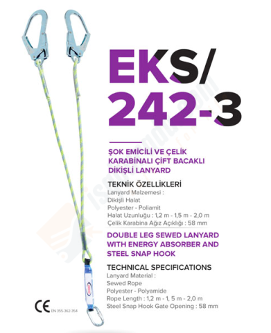 EKS 242-3 Çift Kollu Lanyard