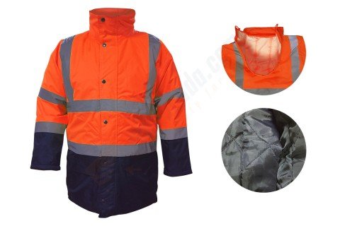 HIGHTEX 300 Turuncu / Lacivert Parka Kapitone Astarlı