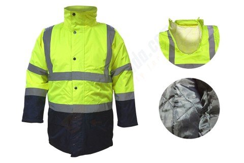 HIGHTEX 300 Sarı / Lacivert Parka Kapitone Astarlı