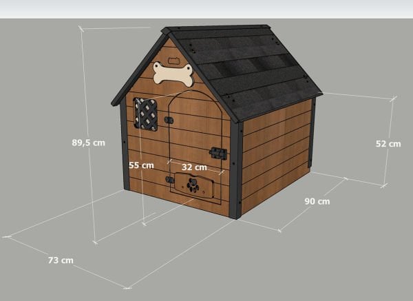 Insulated wooden dog hut '' LARGE ''