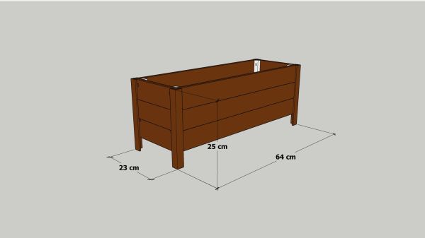 “MANDU” 64x23 Dekoratif Ahşap Saksı