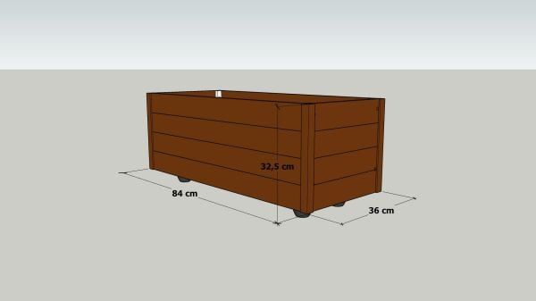 “MANDU” 84X36 Dekoratif Ahşap Saksı
