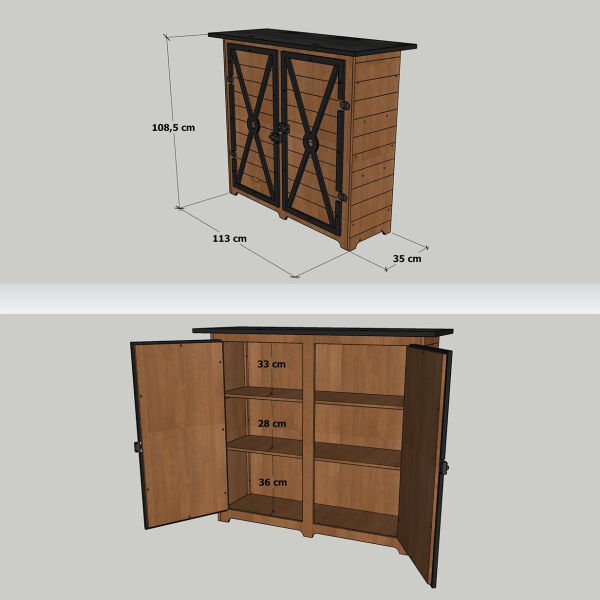 Ahşap Bahçe Depolama Dolabı (küçük)