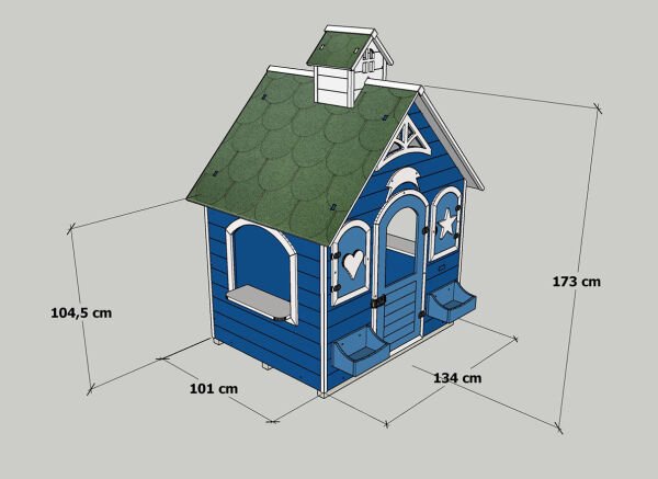 MANDU Ahşap Çocuk Oyun Evi (Playhouse) Bodrum