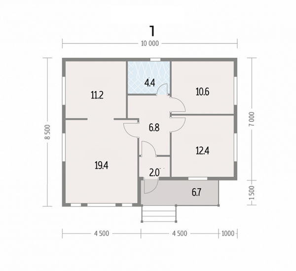 64m2 Ahşap Bungalov 1 Katlı TD57