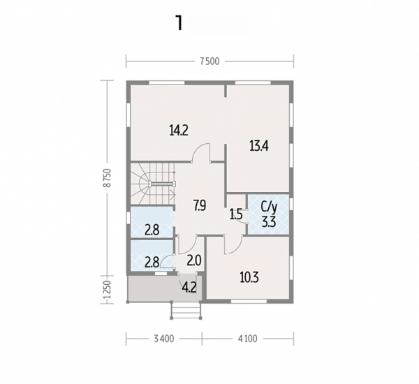 128m2 Ahşap Bungalov 2 Katlı TD66