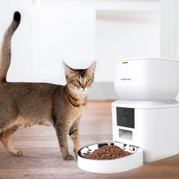 Kameralı Akıllı Kedi Köpek Otomatik Mama Kabı, Tuya App-Wifi Uzaktan Kontrol, Sesle Çağırma, 480P Kamera, 4lt Hazne, Metal Kase