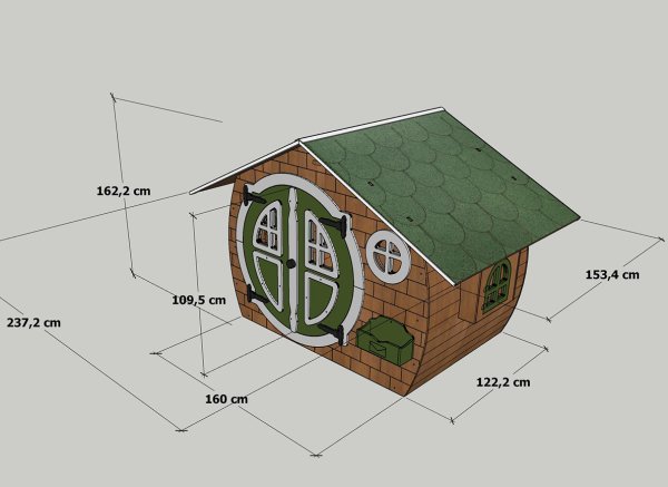 MANDU Ahşap Çocuk Oyun Evi (Playhouse) Hobbit