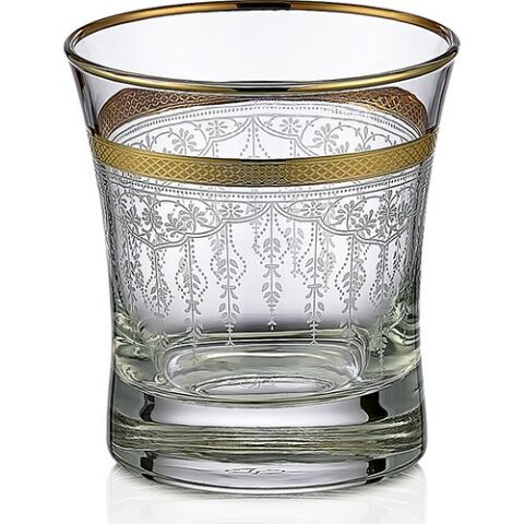 Kcd Efruz Altın Kesme El Dekor Yaldızlı 6 Adet Desenli Su Bardağı Takımı