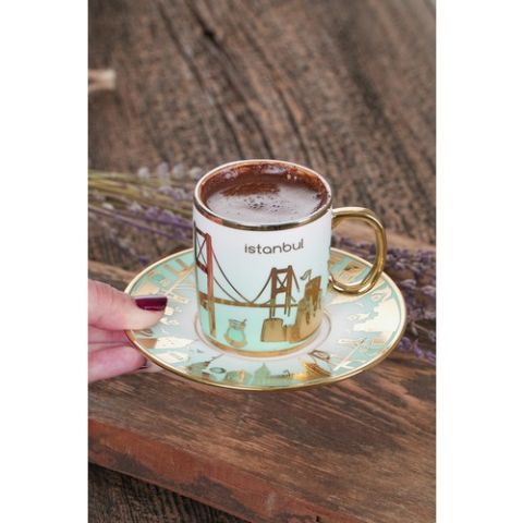 Acar Istanbul 6 Kişilik Porselen Kahve Fincanı Takımı HXF-21-01267/12