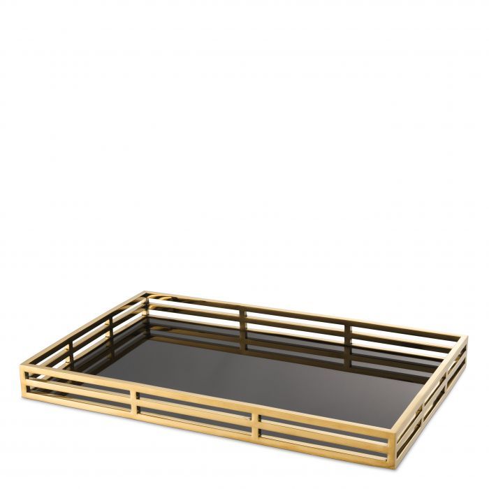 Tray giacomo gold 56x36x5 cm | Tepsi - Jardenyer