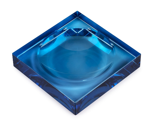 Ash tray crissy blue 12x12x2.5 cm | Kristal Kül Tabağı