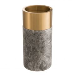 Candle Holder Sierra Grey marble | brushed brass finish set of 3 12x25 - 12x20 - 12x16 cm | 3'lü Set Mermer Bronz Mumluk - Şamdan