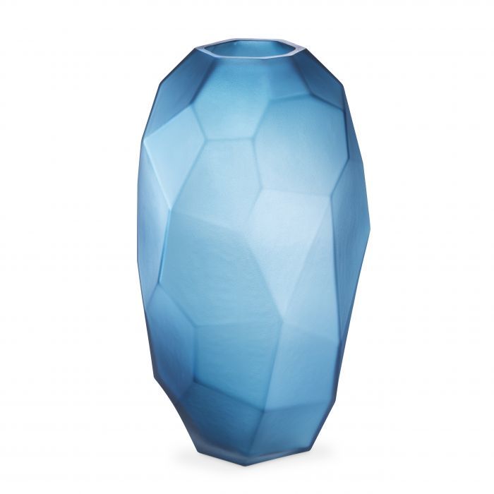 Vase fly s hand blown glass | blue colour ø20xh.35,5 cm | Cam Vazo