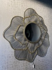 Mirror glass/metal golden/nickel 79x3x71cm | Duvar Aynası