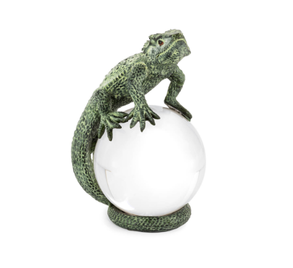 Paperweight lizard big green 13x11x20 cm | Dekoratif Obje