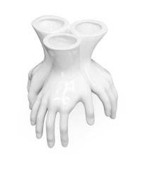 Vase handstand white ceramic 23x25 cm | Dekoratif Obje - Vazo