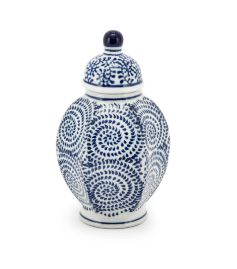 Traditional hand painted mini bleu blanc jar 12x20 cm | Dekoratif Küp