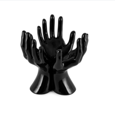 Vase handstand black ceramic 23x25 cm | Dekoratif Obje - Vazo