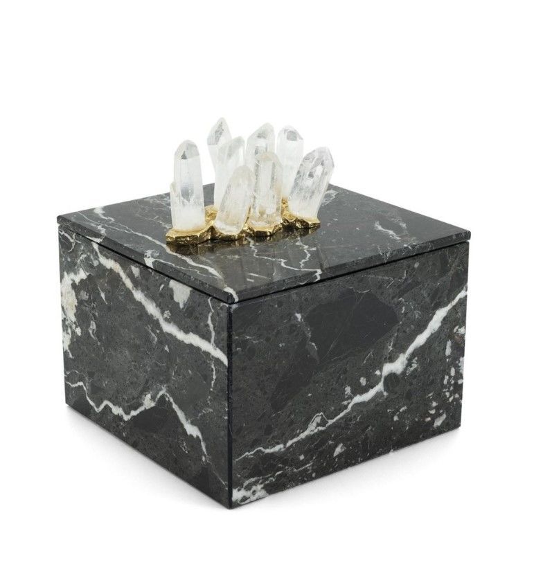 Box lixus marble Sqb black 20x20x21 cm | Dekoratif Kutu