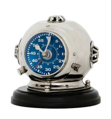 Clock Diving Helmet Odyssey Nickel Finish 18x19 cm | Dekoratif Obje - Saat