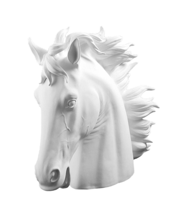 Horse Head Bısc. 65x80x25 cm | Seramik At Heykeli | Dekoratif Obje